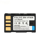 BN-VF808 BN-VF808U BN-VF808 Li-ion Battery Compatible with JVC GZ-MG148 150 155 175 275 575 GZ-HD7 GR-D745 746 750 760 770 771 775 790 796 Camera
