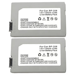 For Canon BP-208 Battery DC10 IViS DC22 MVX1Si 1300mAh Camera Batteries