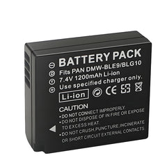 For Panasonic DMW-BLE9E BLG10 BP-DC15 Battery Replacement Lumix DMC-GF6T Lumix DMC-GF3KK Lumix DMC-GF3 Lumix DMC-GF6 Lumix DMC-GF3KR 1200mAh Camera Batteries