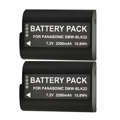For Panasonic DMW-BLK22 Battery Lumix DC-S9, DC-G9, DC-S5, DC-S5 II, DC-S5 IIX, GH5 II, GH6, S5II, S5IIX 2200mAh Camera Batteries