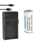 Battery and Charger for NB-9L NB9L IXUS 1000 1100 500 510 IXY 50S 51S IXY 1 IXY 3 Shot ELPH 510 520 530 N N2 SD4500 Is HS Camera