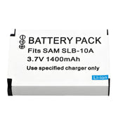For Samsung SLB-10A Battery ES50 ES55 ES60 EX2F HMX-U10 HMX-U20 HZ10W HZ15W IT100 1400mAh Camera Batteries