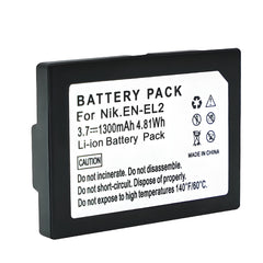 For Nikon EN-EL2 Battery Coolpix 3500, Coolpix SQ, Coolpix 2500 PN DDEN-EL2, 9904, BP-NKL2 1300mAh Camera Batteries