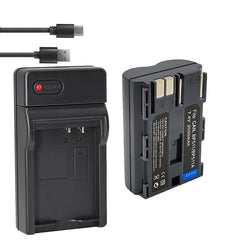 BP-511 BP-511a Battery 2-Pack 2000mAh and USB Charger for Canon EOS 5D 10D 20D 20Da 30D 40D 50D 300D D30 D60 and More Camera
