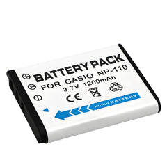 For Casio NP-110 CNP110 Battery Cas Exilim EX-FC200S, EX-Z2000, EX-Z3000 1200mAh Camera Batteries