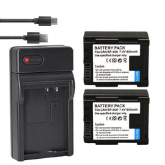 1-Pack BP-808 BP808 Battery and USB Wall Charger Compatible with Canon BP-809 BP-819 BP-827 Battery, Canon CG-800 Charger, Canon VIXIA HG20 VIXIA HG21 VIXIA HG30, XA10, XA10 HD Cameras