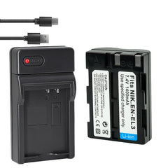 EN-EL3e EN-EL3 EN-EL3a Camera Battery Charger Compatible with Nikon D100,D100 SLR,D200,D300,D300s,D50,D70,D70s,D80,D90,DSLR D700,E880,MH-18, MH-18a, MH-19