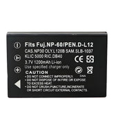 For Casio NP-30 NP-30DBA CNP30 Battery PhotoSmart R07 R507 R607 R607v R607xi 1200mAh Camera Batteries