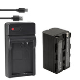 NP-F750 Battery (2-Pack/4400mAh) and USB Charger for Sony NP-F550 F570 F750 F770 F960 F970 Battery Sony CCD-TRV215 CCD-TR917 CCD-TR315 HDR-FX1000 HDR-FX7 HVR-V1U HVR-Z7U HVR-Z5U