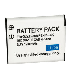 2 X Batteries Compatible with Olympus LI-50B Pentax D-LI92 Ricoh Pentax Optio I-10 RZ10 RZ18 WG-1 WG-2 WG-2GPS WG-3 WG-3GPS WG-4 WG-4GPS WG-5GP SWG-10 SWG-20 WG-30 WG-30W X70