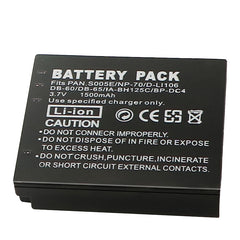 1 Pack for Kodak LB-080 Samsung IA-BH125C Ricoh DB-60 DB-65 Sigma BP-41 Pentax D-Li106 Panasonic CGA-S005E CGA-S005 CGR-S005 DMW-BCC12 DMW-BCC12PP Leica BP-DC4 Fujifilm NP-70