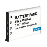 For Casio NP-20 CNP20 Battery Exilim EX-M20 EX-S1 EX-S2 EX-S3 1200mAh Camera Batteries