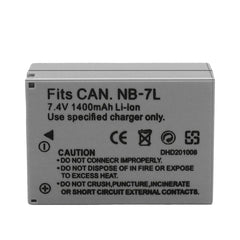 NB-7L 7.4V 1400mAh Li-ion Battery and Charger Replacement for Canon PowerShot G10, PowerShot G10 IS, PowerShot G10IS, PowerShot G11, PowerShot G12, PowerShot SX30 IS, PowerShot SX30IS Digital Cameras
