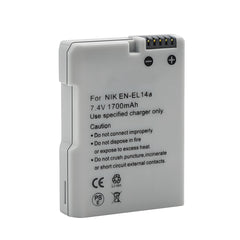For Nikon EN-EL14A Battery Nikon D3300 DSLR D3400 DSLR D3500 DSLR D5100 DSLR D5200 DSLR 1700mAh Camera Batteries