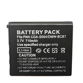 For Panasonic CGA-S004 Compatible Battery Fujifilm NP-40, NP-40N, CGA-S004A, CGA-S004E, CGR-S001B, DMW-BCB7, Kodak KLIC-7005, Samsung SLB-0737, SLB-0837, Sanyo NP-40 710mAh Camera Batteries
