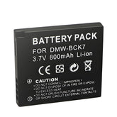 For Panasonic DMW-BCK7 Battery Lumix DMC-FH25 DMC-FH27 DMC-FP5 800mAh Camera Batteries