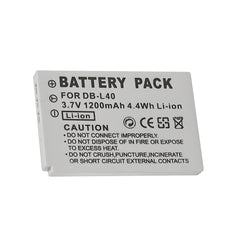 For Sanyo Camera Battery DB-L40 3.7V 1200mAh Batteries