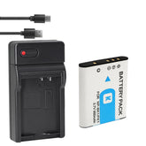 Battery (X2) & Slim USB Charger for Sony NP-BK1, NPBK1 and Cybershot DSC-W180, DSC-W190, DSC-W370, DSC-S750, DSC-S780, DSC-S950, DSC-S980, Webbie MHS-CM1 HD, MHS-PM1, MHS-PM5, Bloggie MHS-CM5