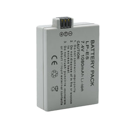 LP-E5 Replacement Battery (2-Pack) and Rapid Charger for Canon LP-E5 and Canon EOS Rebel XS, Rebel T1i, Rebel XSi, 1000D, 500D, 450D, Kiss X3, KissX2, KissF (100% Compatible with Original)