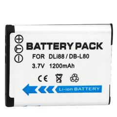 VBX070 Battery 2 Pack for Pentax D-Li88 Panasonic VW-VBX070 Sanyo DB-L80 DB-L80AU & Pentax Optio H90 P70 P80 W90 WS80 Panasonic HX-DC1 DC2 DC10 DC15 WA10 HM-TA2 TA20 Camera