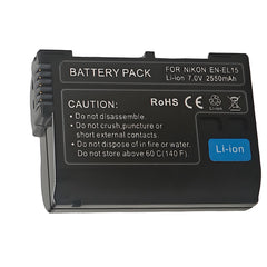 For Nikon EN-EL15 Battery 1 V1 D500 D600 D610 D750 D780 D800 D800E 2550mAh Camera Batteries