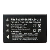 1-Pack Battery Replacement for Pentax D-L12 D-Li2 D-Li7 D-BC2, Pentax Optio 330 Optio 330RS Optio 430 Optio 430RS, MINOLTA MN50HD 1080p HD, Logitec LAN-WSPH01WH, P-1000, KEYENCE BT-1000