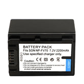 For Sony NP-FV70 Battery DCR-PJ5 DCR-SR10 DEV-3 DEV-30 2200mAh Camera Batteries