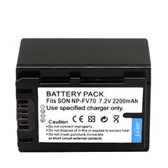 For Sony NP-FV70 Battery DCR-PJ5 DCR-SR10 DEV-3 DEV-30 2200mAh Camera Batteries