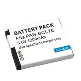 For Panasonic DMW-BCL7E Battery Lumix DMC-F5, DMC-FH10, DMC-FS50 1200mAh Camera Batteries