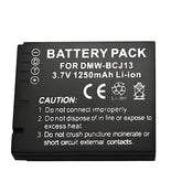 For Panasonic DMW-BCJ13 DMW-BCJ13E Battery Leica BP-DC10, BP-DC10-E, BP-DC10-U 1250mAh Camera Batteries Fully Decoded
