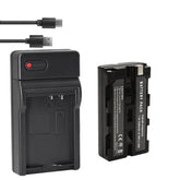 NP-F550 Battery 2-Pack and Wall Charger for Sony NP F550, F530, F970, F960, F770, F750, F330, CCD-SC55, TR516, TR716, TR818, TR910, TR917 Camera, CN-160, CN-216 LED Video Light (2200mAh)