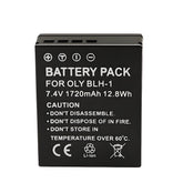 For Olympus BLH-1 (Fully Decoded) Battery OM-D E-M1 Mark II, OM-D E-M1 Mark III, OM-D E-M1X 1720mAh Camera Batteries