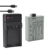 LP-E5 Replacement Battery (2-Pack) and Rapid Charger for Canon LP-E5 and Canon EOS Rebel XS, Rebel T1i, Rebel XSi, 1000D, 500D, 450D, Kiss X3, KissX2, KissF (100% Compatible with Original)