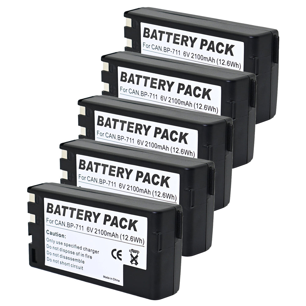For Canon BP-711 BP-714 Battery E06, E07, E08, E09 2100mAh Camera Batteries