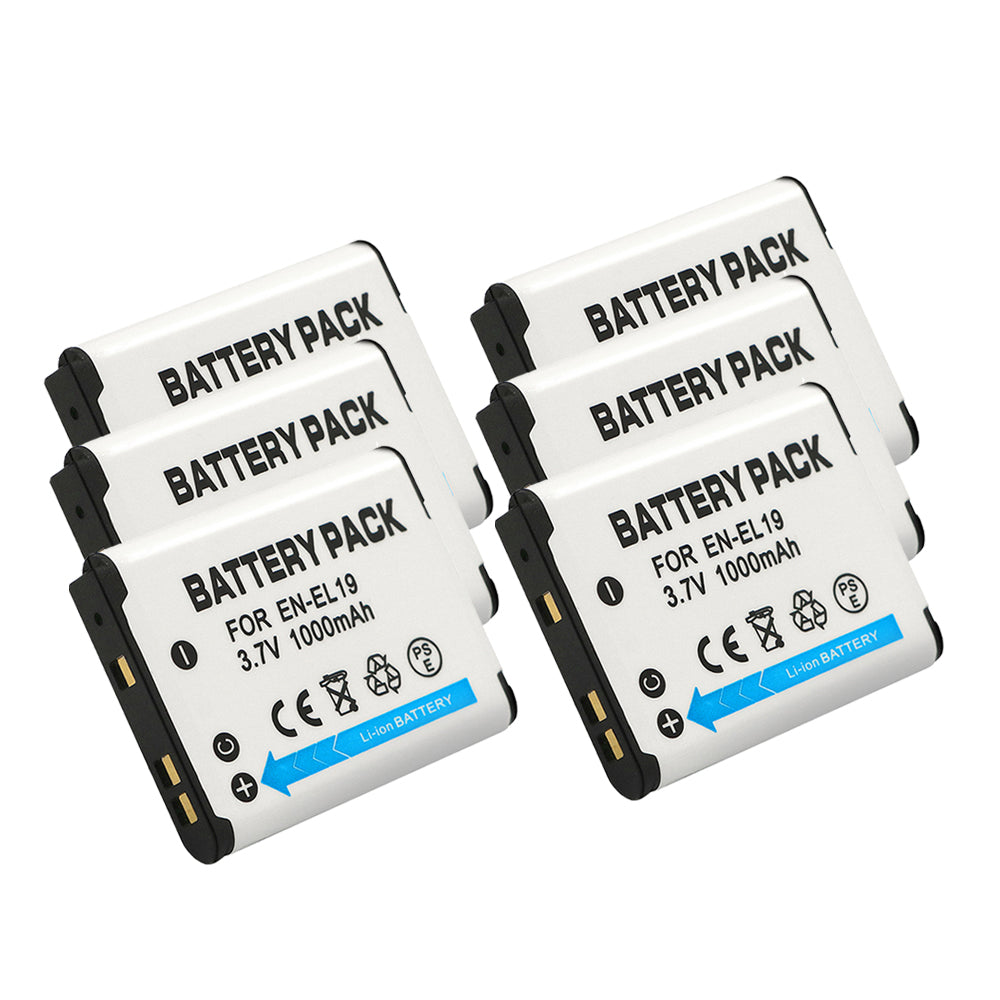 For Nikon EN-EL19 Battery Coolpix S6700, Coolpix S6800, Coolpix S6900 1000mAh Camera Batteries
