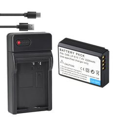 LP-E10 Battery and USB Battery Charger for Canon EOS Rebel T7 T6 T5 T3 T100, Kiss X50 Kiss X70 EOS 1100D/1200D/1300D/2000D Digital Cameras(2-Pack 2200mAh)