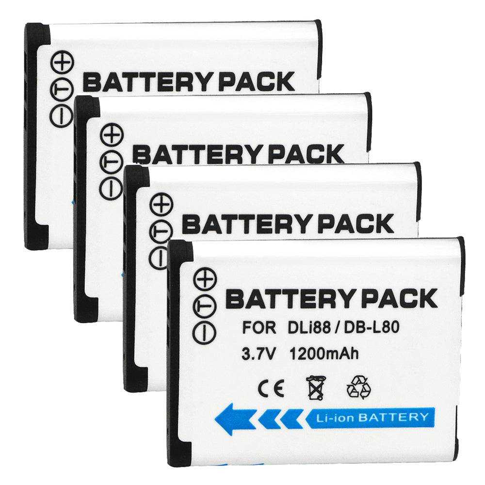 For Sanyo Camera Battery DB-L80 DB-L80A 3.7V 1200mAh Batteries