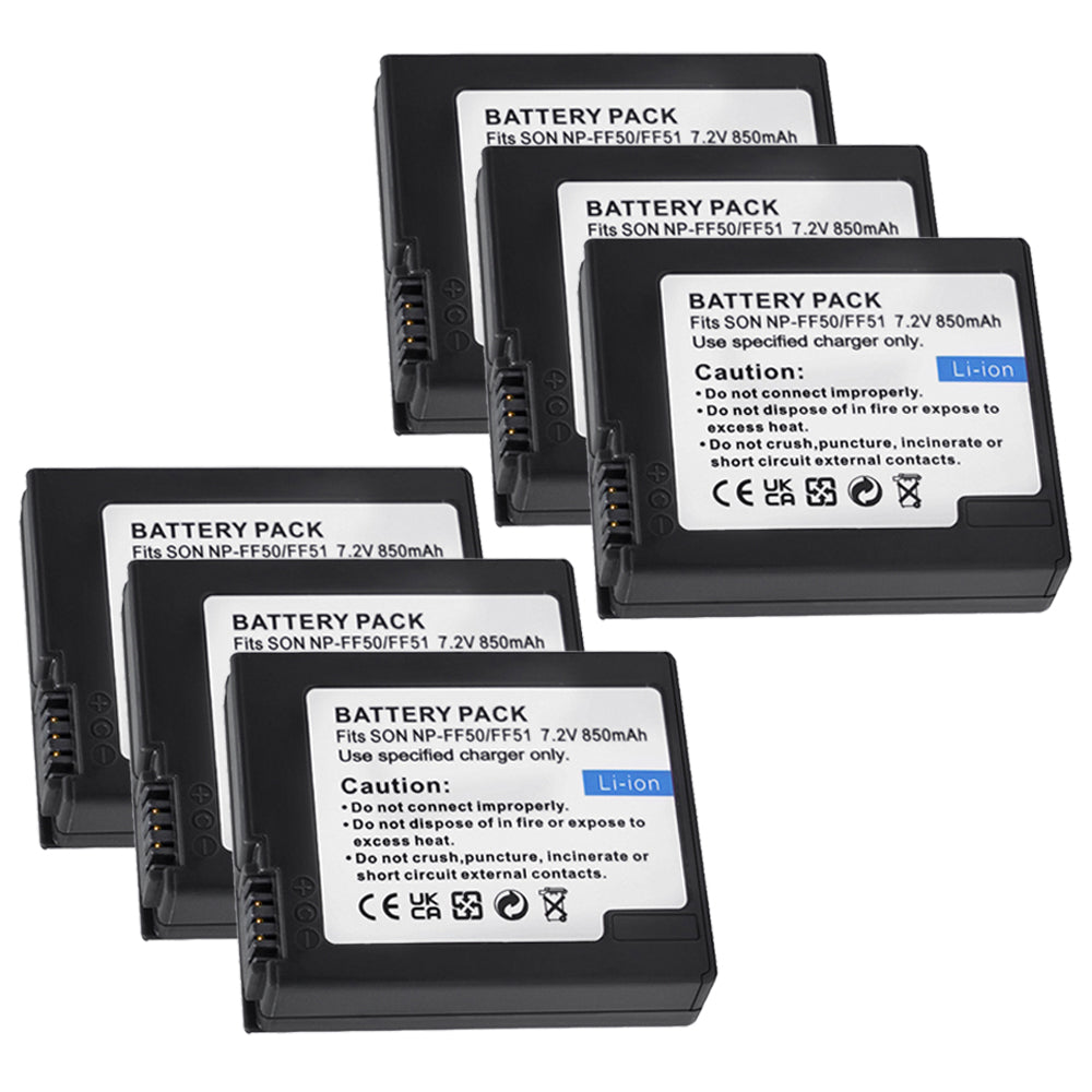 For Sony NP-FF50, NP-FF51, NP-FF51S Battery Sony DCR-HC1000, DCR-HC1000E 850mAh Camera Batteries