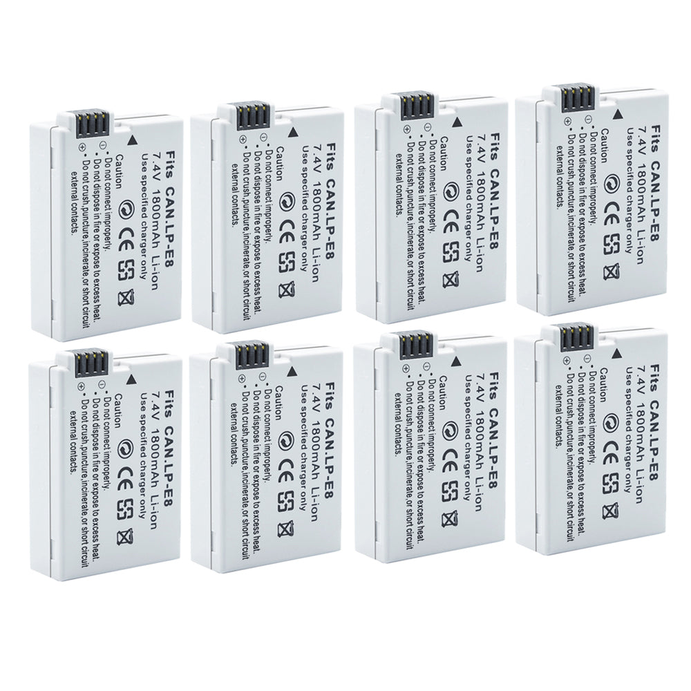 For Canon LP-E8 Battery EOS Rebel T2i EOS 550D 1800mAh Camera Batteries