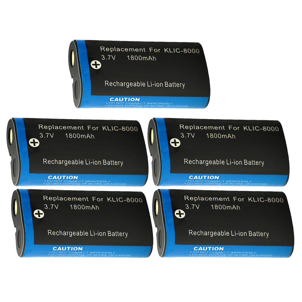 For Kodak Camera Battery KLIC-8000 K8000 3.7V 1800mAh Batteries