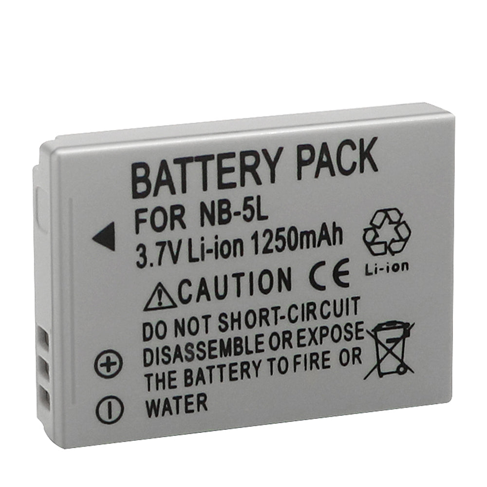NB-5L Battery and Charger for Canon PowerShot S100, S110, SD700, SD790, SD800, SD850, SD870 Is, SD880 Is, SD890 Is, SD900 Is, SD950 Is, SD970 Is, SD990 Is, SX200 Is, SX210 Is, SX220 Is, SX230 HS