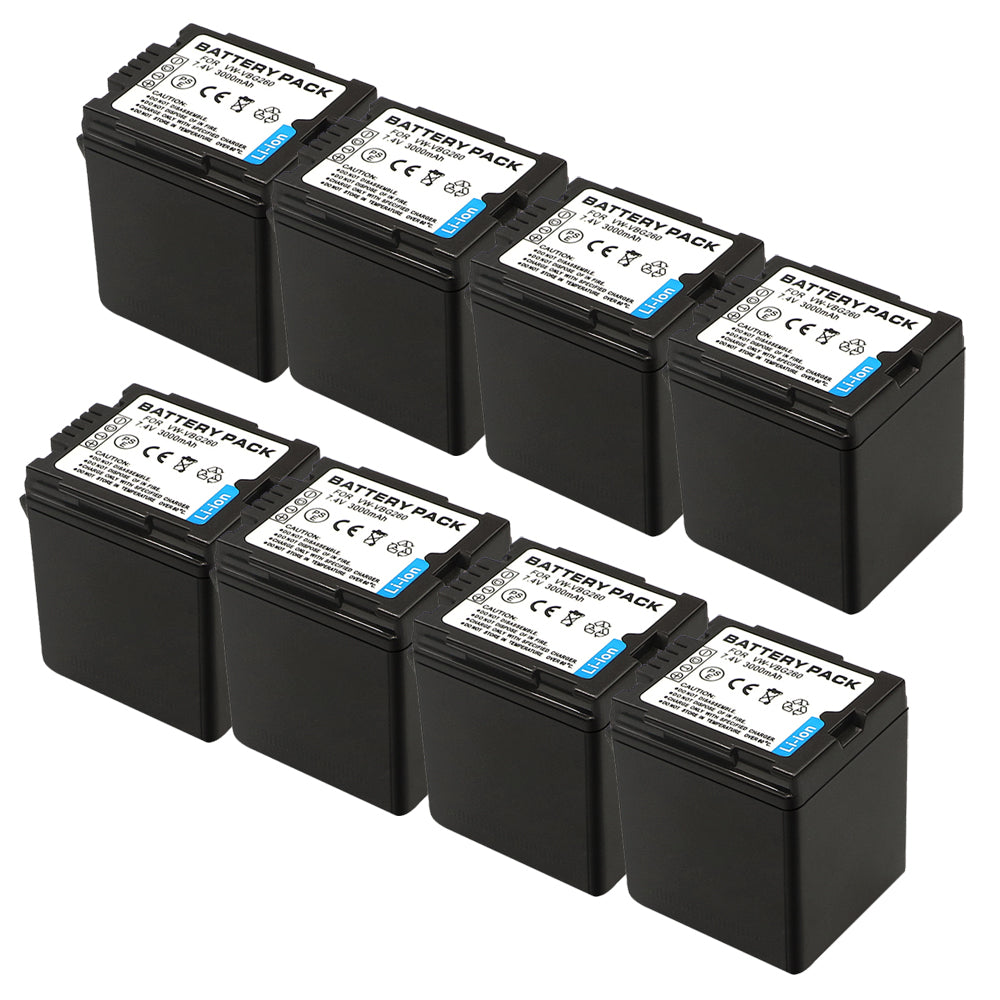 For Panasonic VW-VBG260 Battery Replacement  VW-VBG070, VW-VBG130, VW-VBG130-K, VW-VBG130PPK, VW-VBG260, VW-VBG260-K, VW-VBG260PPK, DMW-BLA13, DMW-BLA13A  3000mAh Camera Batteries