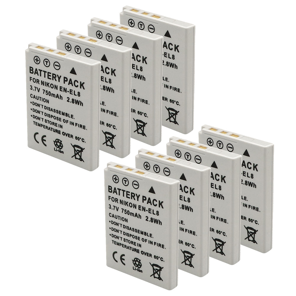 For Nikon EN-EL8 Battery Nikon Coolpix P1 P2 Coolpix S1 S2 S3 S5 S6 S7 Coolpix S50 S50c 750mAh Camera Batteries