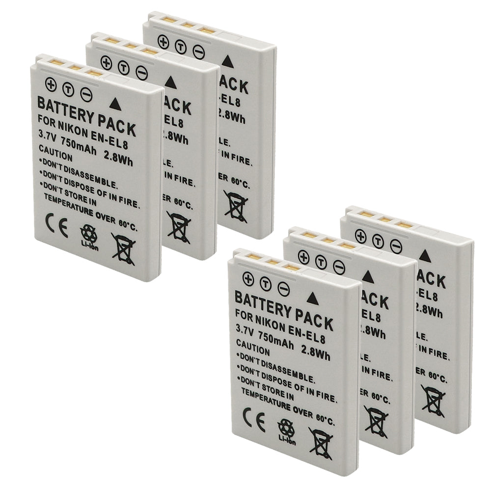 For Nikon EN-EL8 Battery Nikon Coolpix P1 P2 Coolpix S1 S2 S3 S5 S6 S7 Coolpix S50 S50c 750mAh Camera Batteries