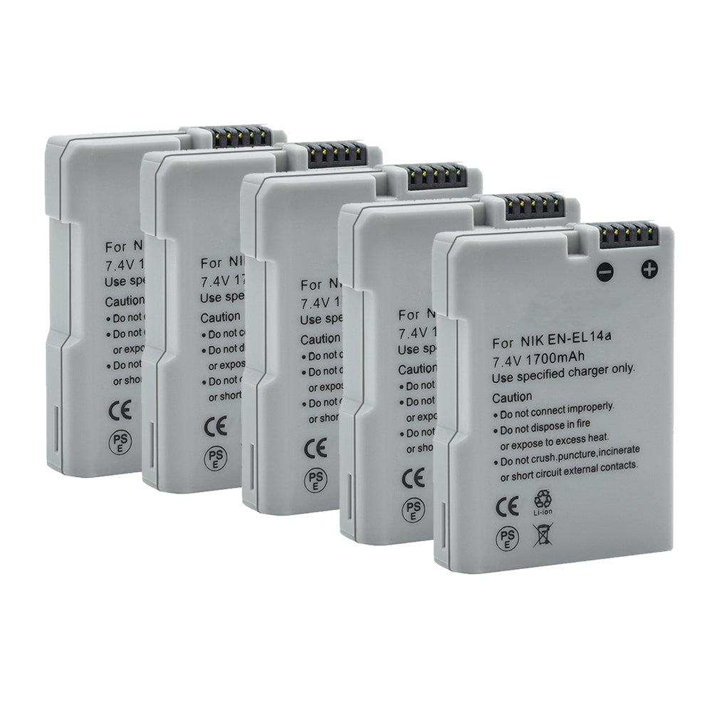 For Nikon EN-EL14A Battery Nikon D3300 DSLR  D3400 DSLR  D3500 DSLR D5100 DSLR D5200 DSLR 1700mAh Camera Batteries