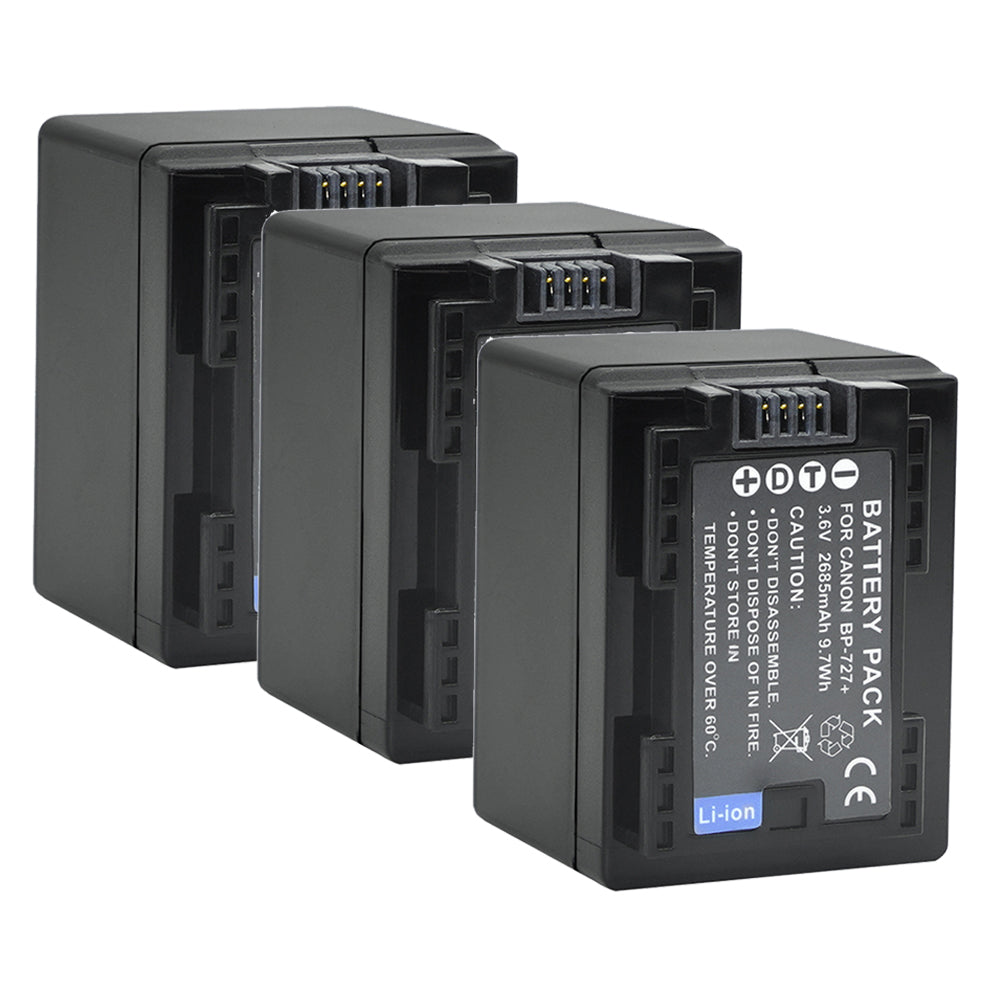 For Canon BP-727 Battery VIXIA HF M50 HFM52 HFR32 HFR32 2685mAh Camera Batteries