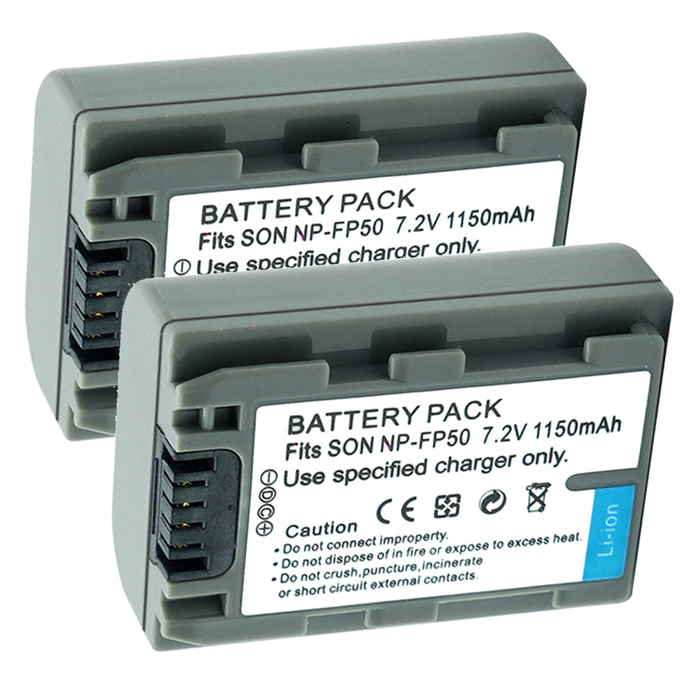For Sony NP-FP50 Battery 1150mAh DCR-DVD103 DVD105 DVD202E DVD203 Camera Batteries