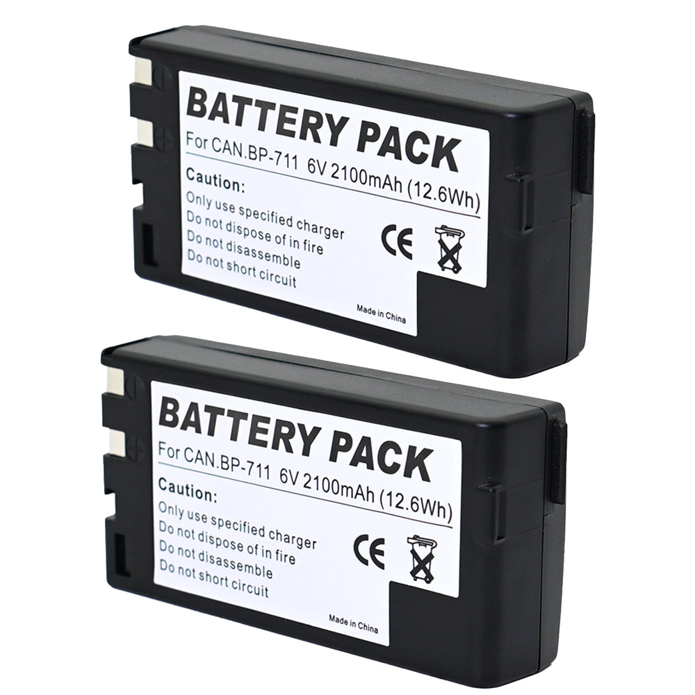 For Canon BP-711 BP-714 Battery E06, E07, E08, E09 2100mAh Camera Batteries