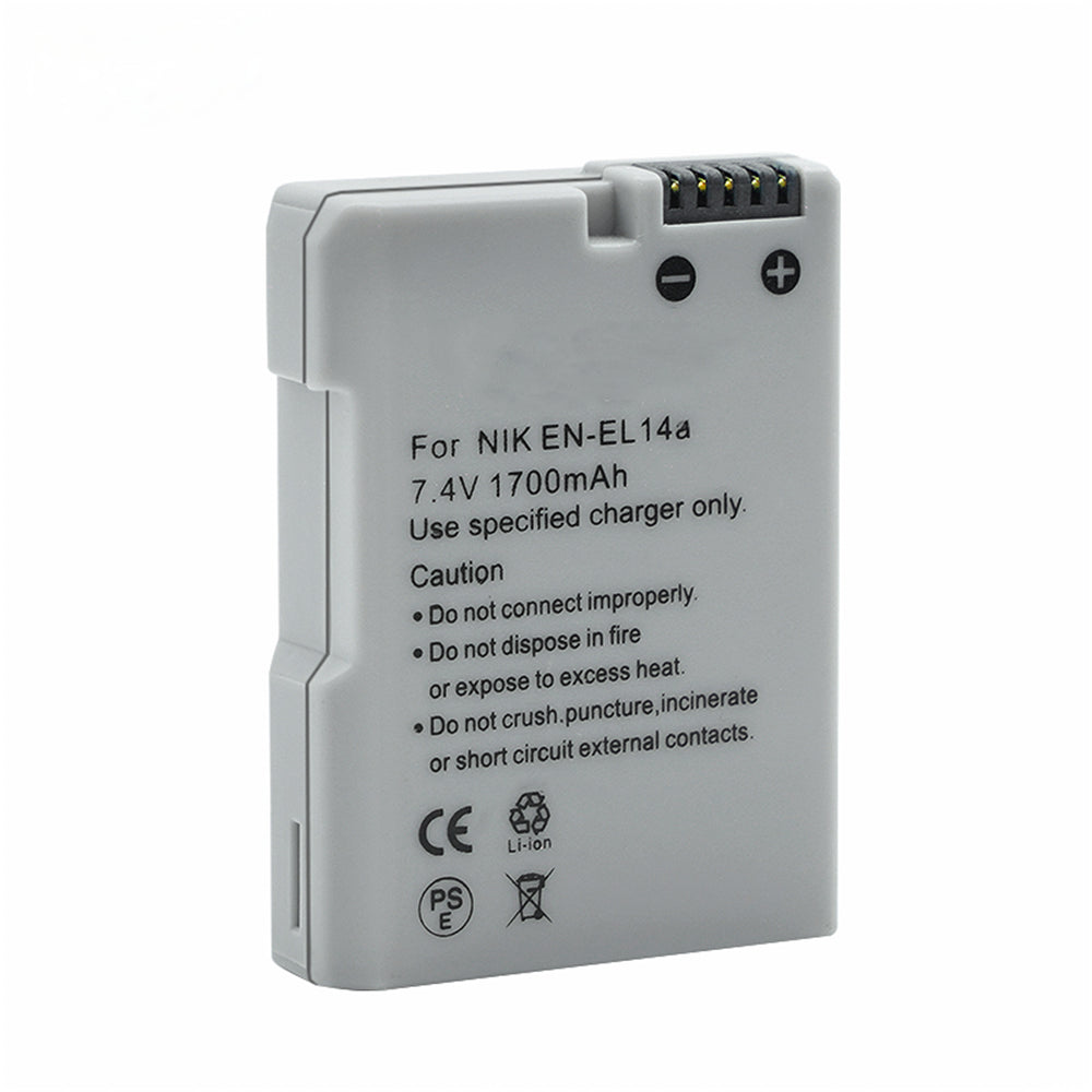 For Nikon EN-EL14A Battery Nikon D3300 DSLR  D3400 DSLR  D3500 DSLR D5100 DSLR D5200 DSLR 1700mAh Camera Batteries