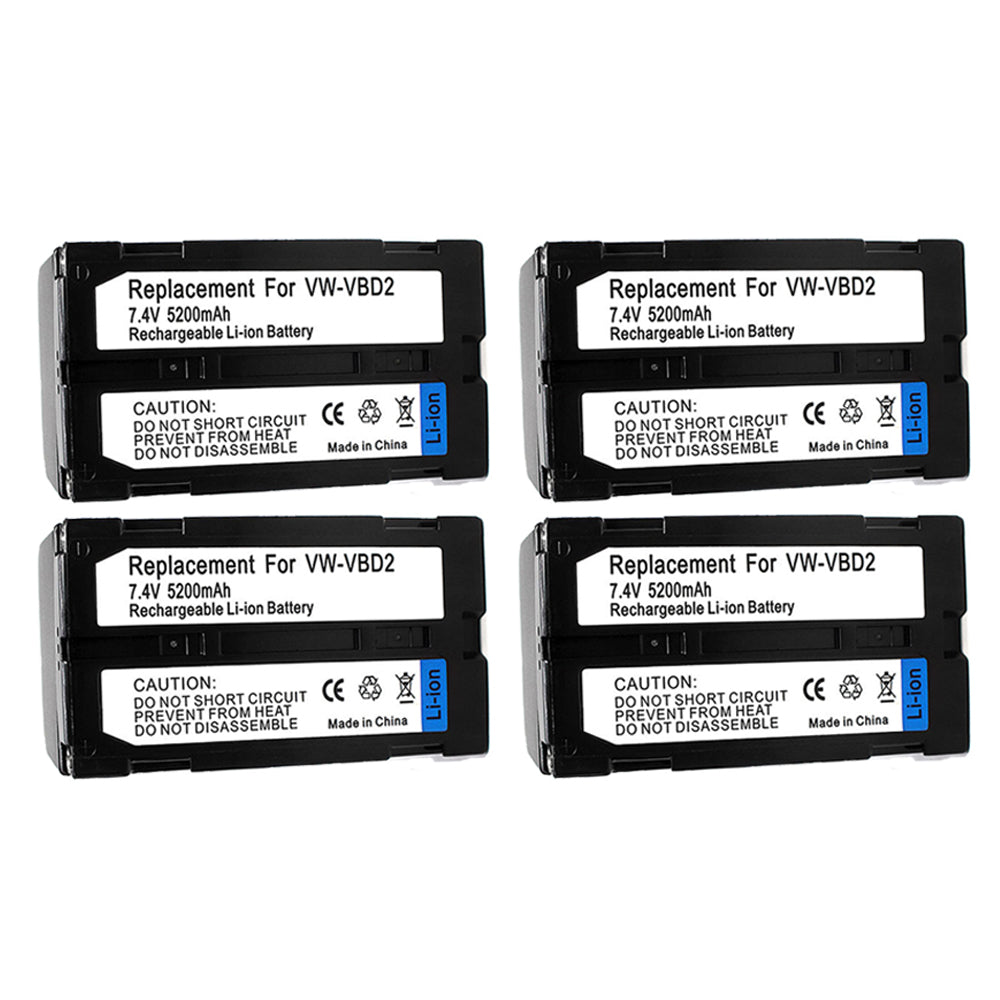 For JVC VW-VBD2 Battery Replacement  CGR-B202A, CGR-B/403 5200mAh Camera Batteries